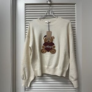 NWT✨SUNDAY EDITION ✨MERRY✨small women ✨Cream Sweater with Bear Design